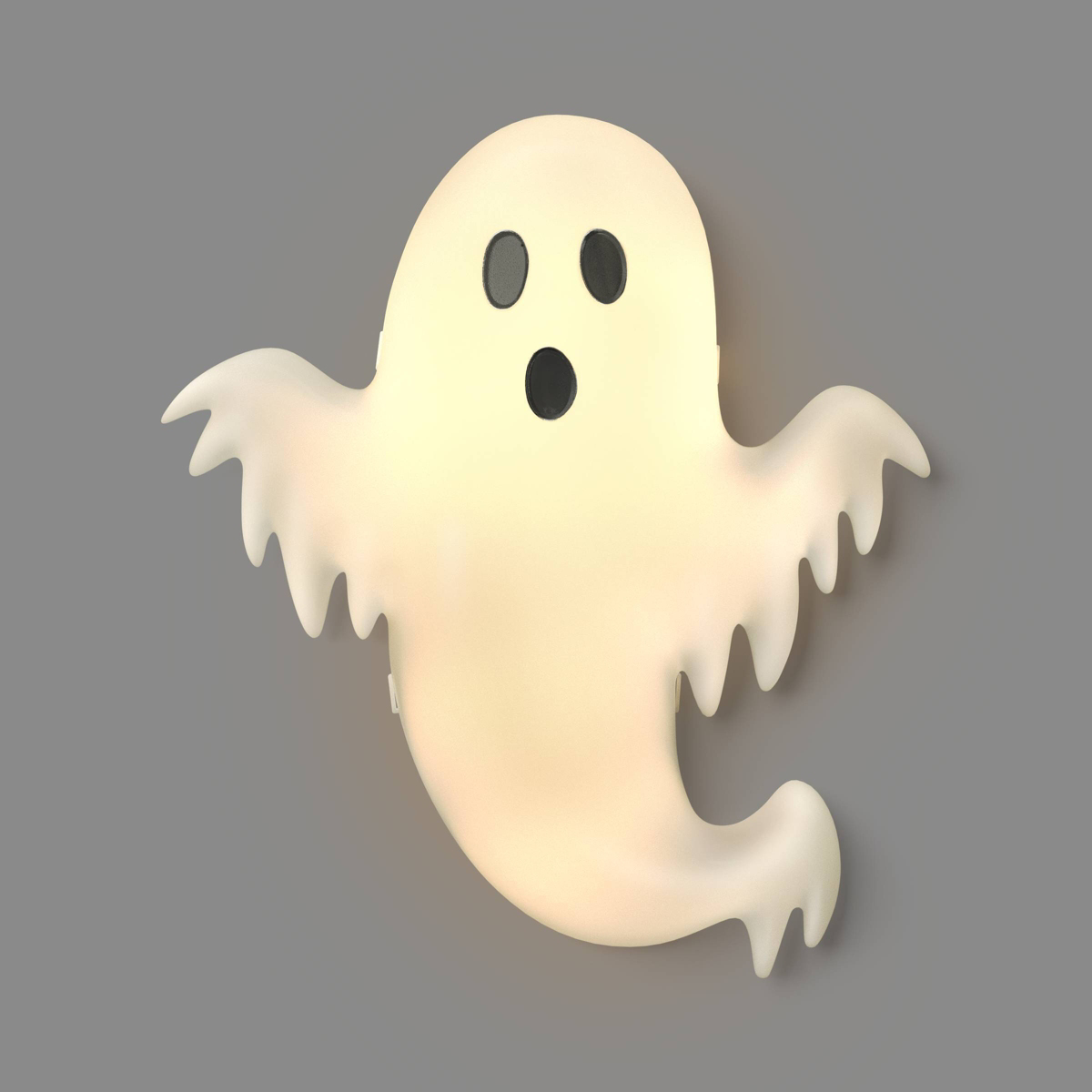 LED Lit Halloween Wall Mounted Plastic Ghost