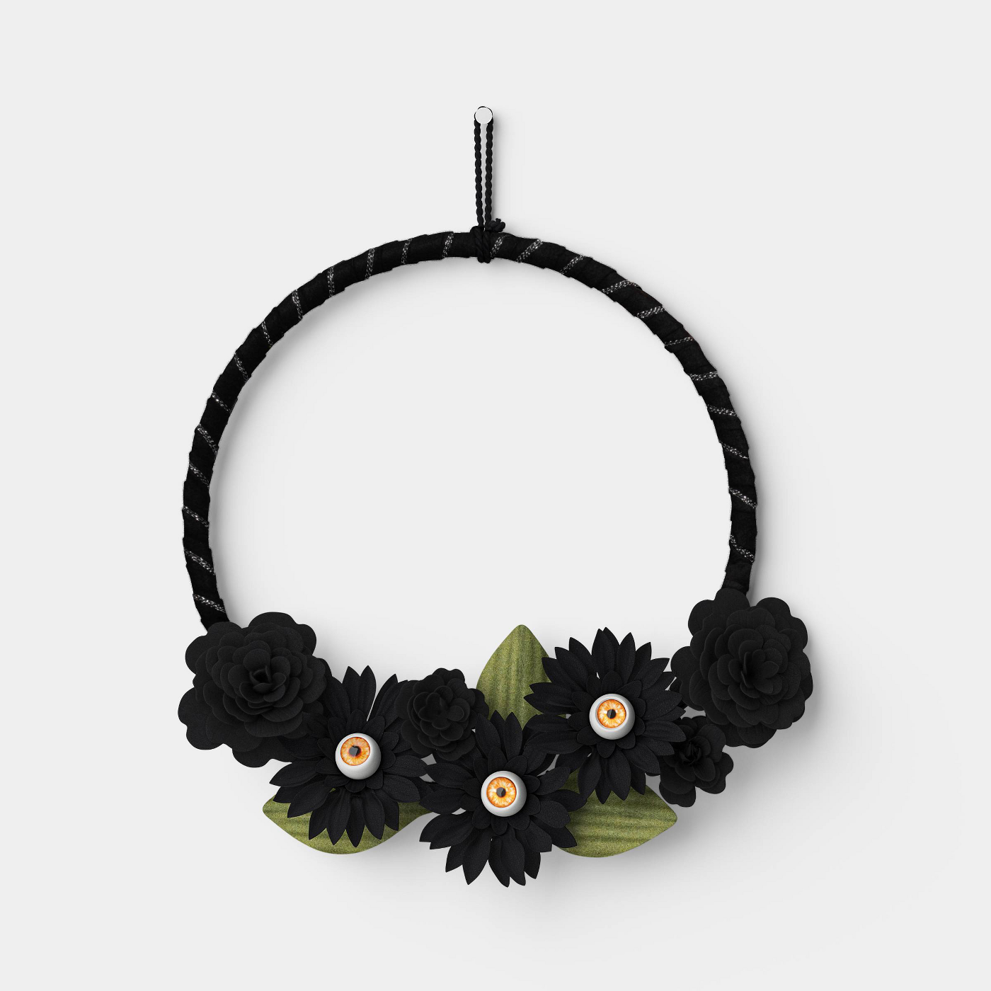 19 in Eyeballs and Florals Artificial Halloween Wreath