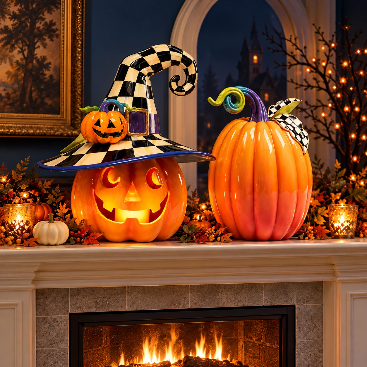 Let one smiling pumpkin carry the whole look — illustrative Halloween arrangement