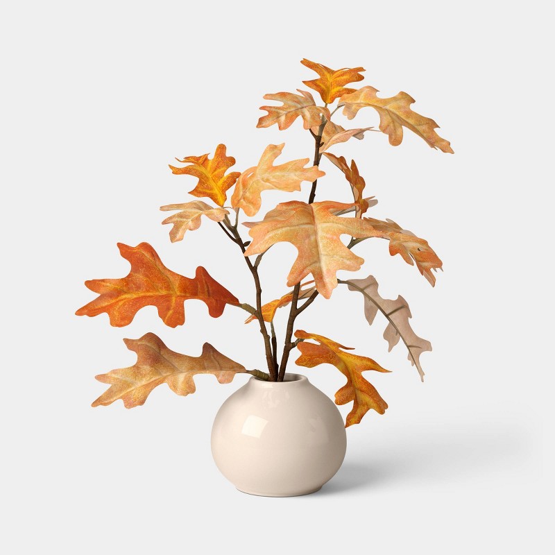 12″ Orange Oak Leaf Mini Arrangement