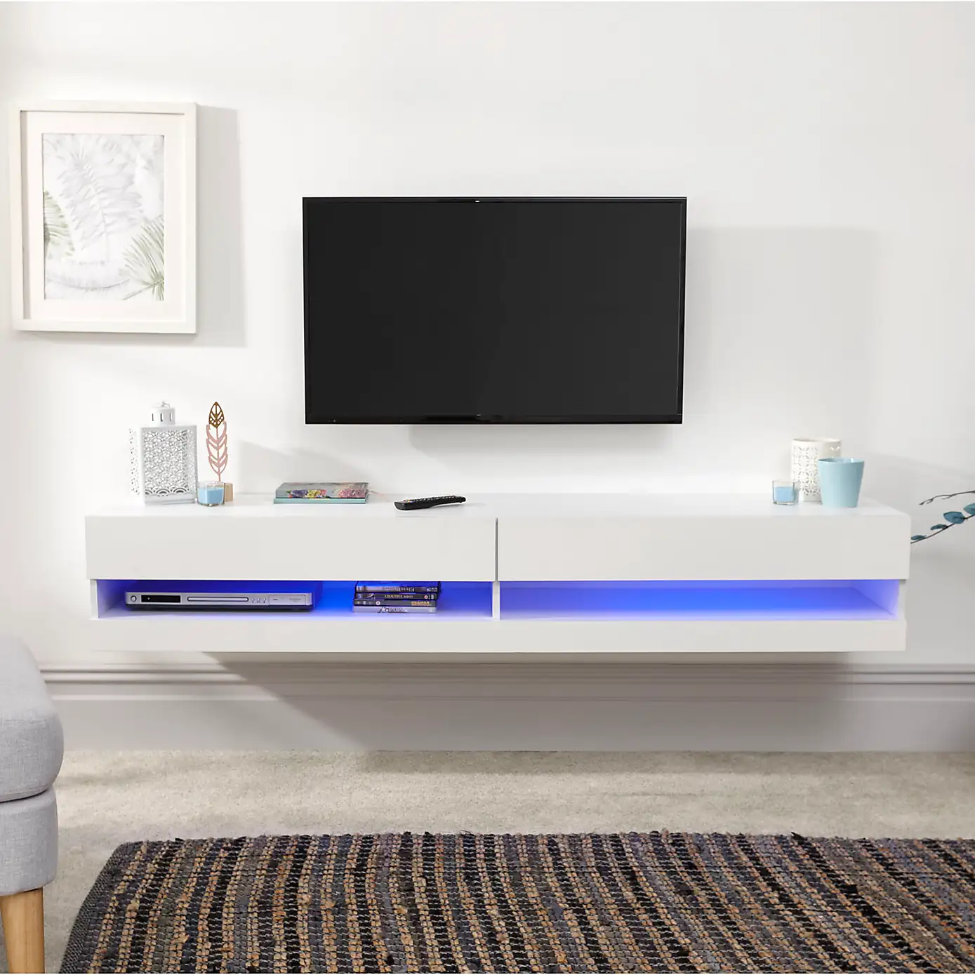 Galicia LED Wide Floating Wall TV Unit
