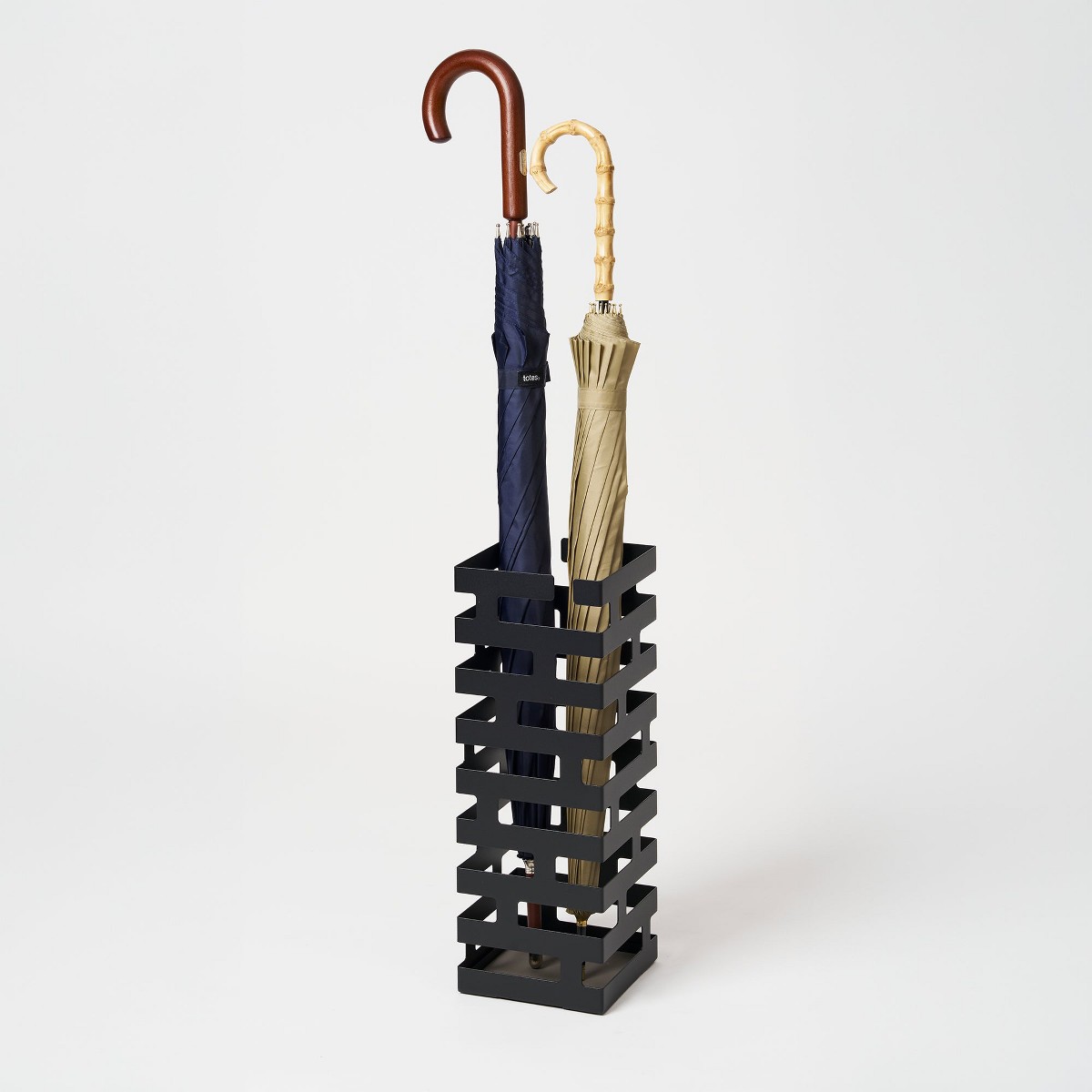Square Steel Umbrella Stand — Black