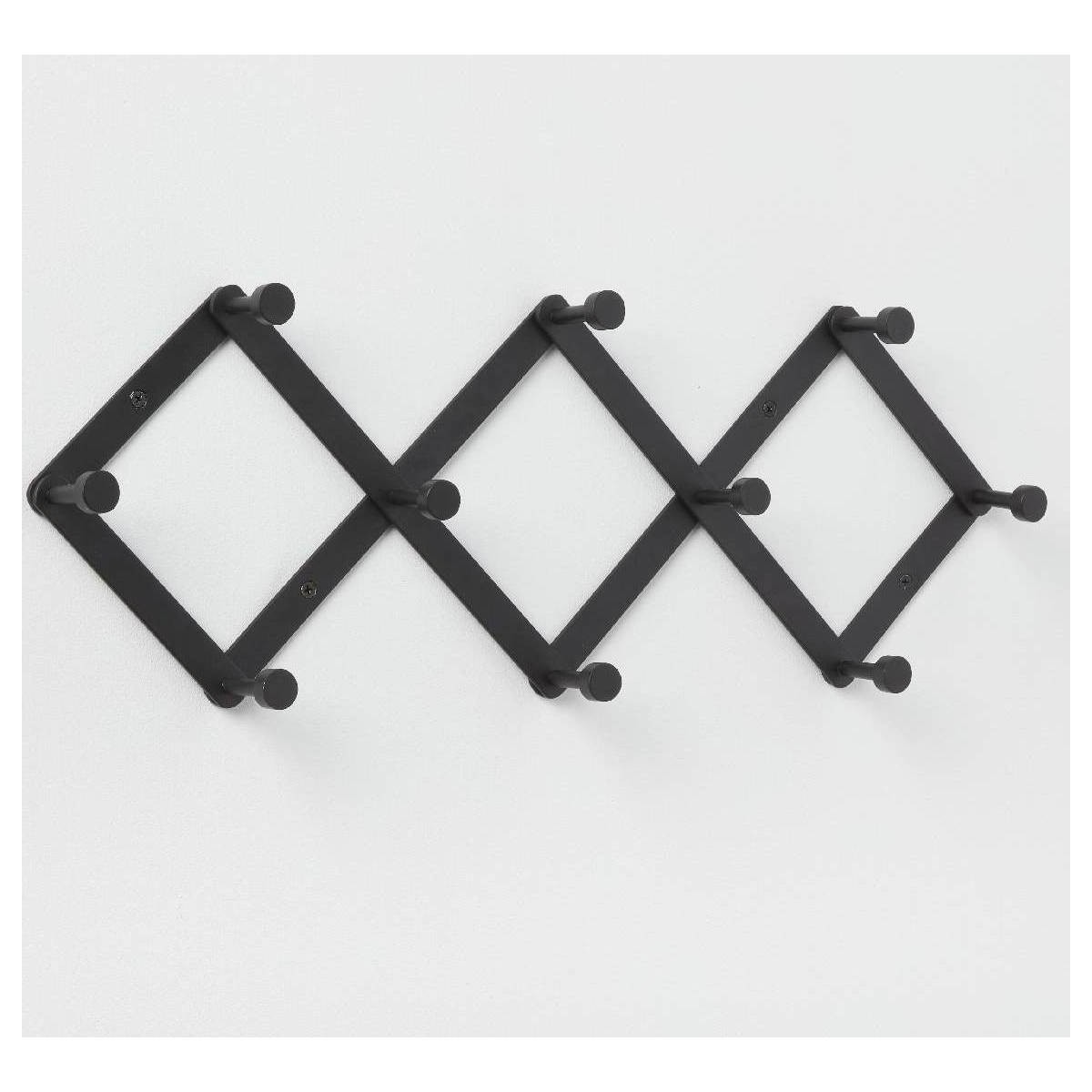 Accordion Ten-Hook Rail — Matte Black