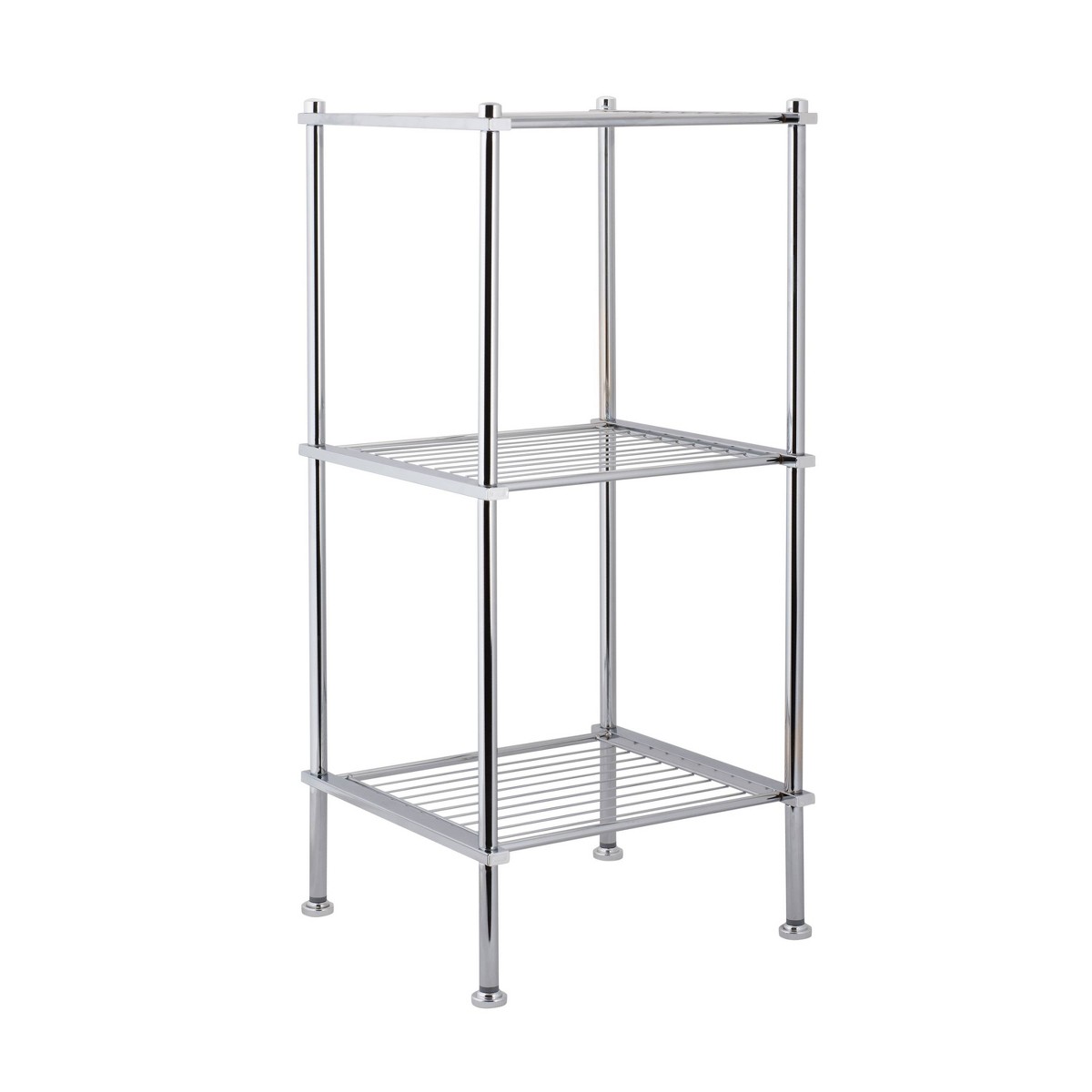 Three-Tier Metro Bathroom Shelf — Chrome