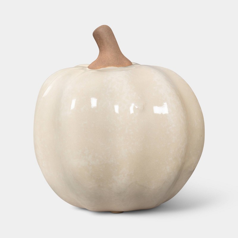 Threshold Medium Fall Ceramic Pumpkin, Ivory