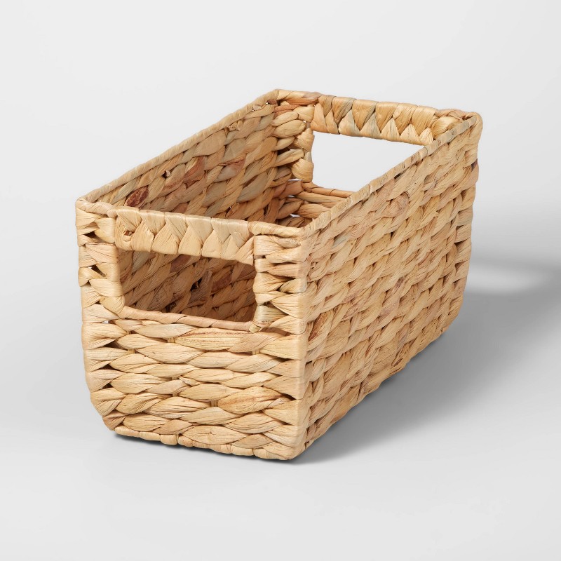 Woven Water Hyacinth Rectangular Basket, Small